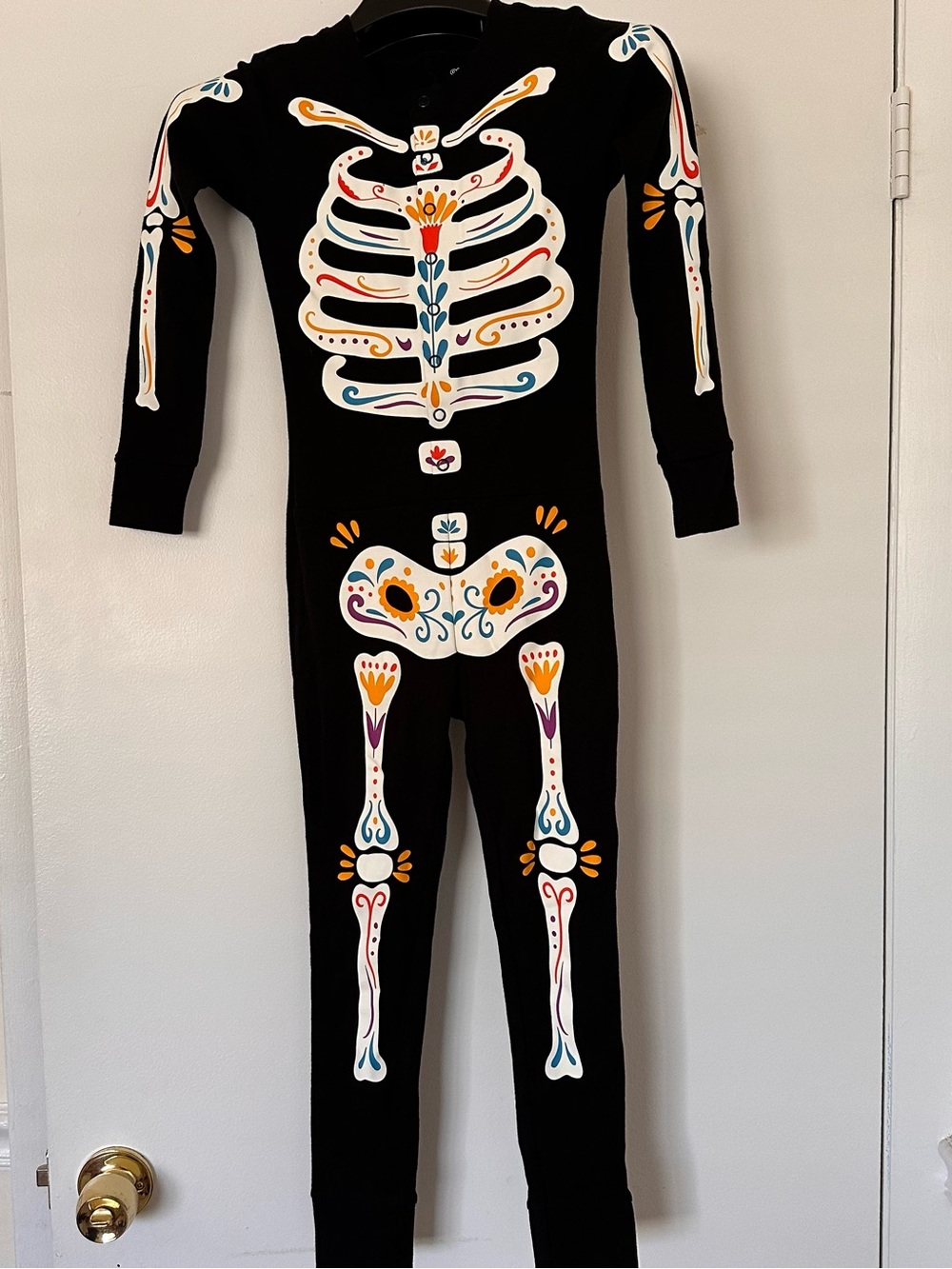 NEW Old Navy Kids Rainbow Skeleton Halloween Costume Pajamas One-Piece Size 6 S